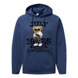 99 Years Of Being Awesome July 1925 Cool 99th Birthday Gift Performance Fleece Hoodie