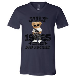 99 Years Of Being Awesome July 1925 Cool 99th Birthday Gift V-Neck T-Shirt