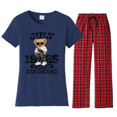 99 Years Of Being Awesome July 1925 Cool 99th Birthday Gift Women's Flannel Pajama Set