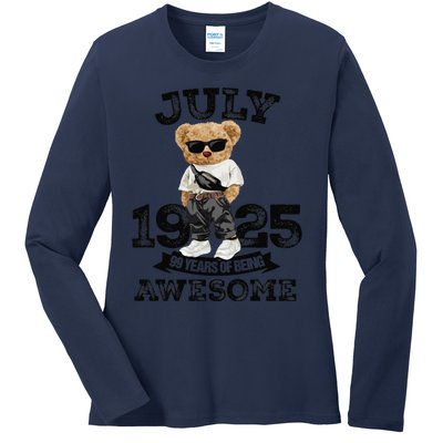 99 Years Of Being Awesome July 1925 Cool 99th Birthday Gift Ladies Long Sleeve Shirt