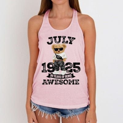 99 Years Of Being Awesome July 1925 Cool 99th Birthday Gift Women's Knotted Racerback Tank