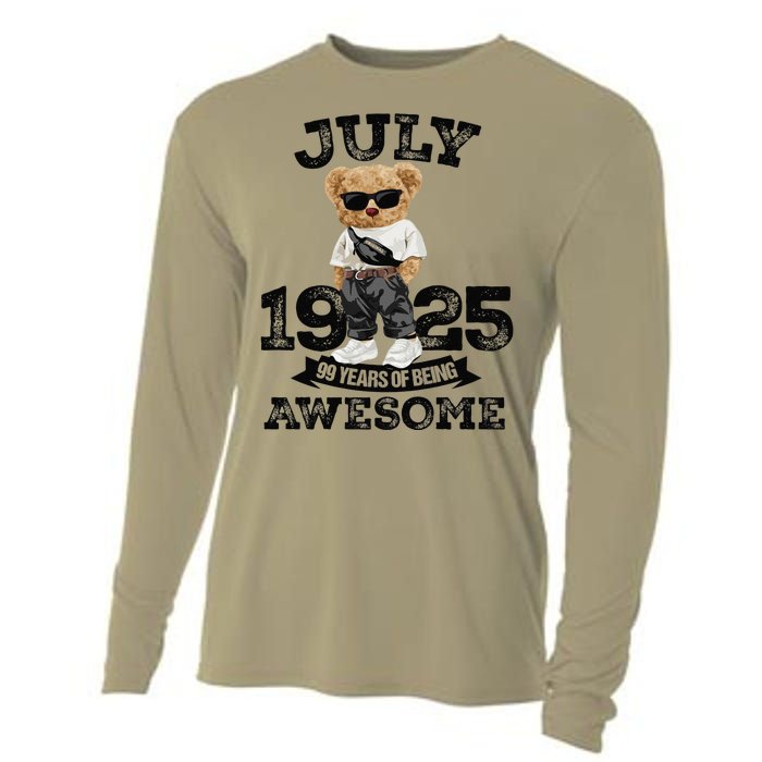 99 Years Of Being Awesome July 1925 Cool 99th Birthday Gift Cooling Performance Long Sleeve Crew