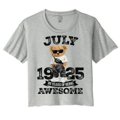 99 Years Of Being Awesome July 1925 Cool 99th Birthday Gift Women's Crop Top Tee