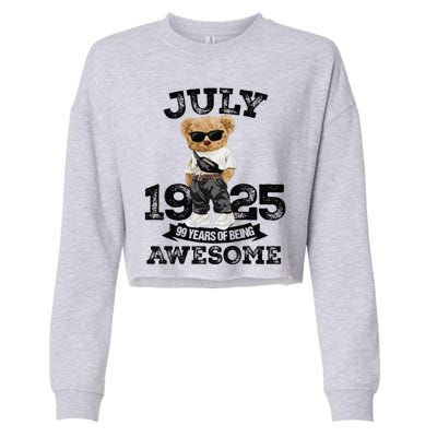 99 Years Of Being Awesome July 1925 Cool 99th Birthday Gift Cropped Pullover Crew