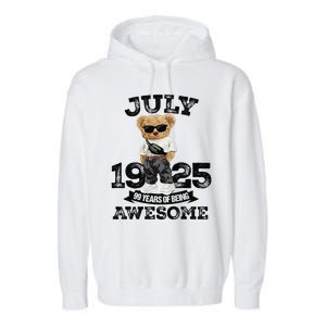 99 Years Of Being Awesome July 1925 Cool 99th Birthday Gift Garment-Dyed Fleece Hoodie