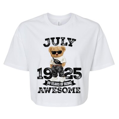 99 Years Of Being Awesome July 1925 Cool 99th Birthday Gift Bella+Canvas Jersey Crop Tee