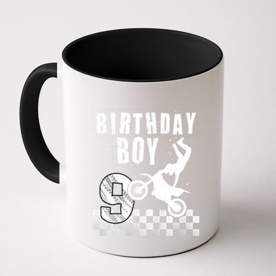 9 Year Old Birthday Motorcycle Dirt Bike 9th Bday Mug