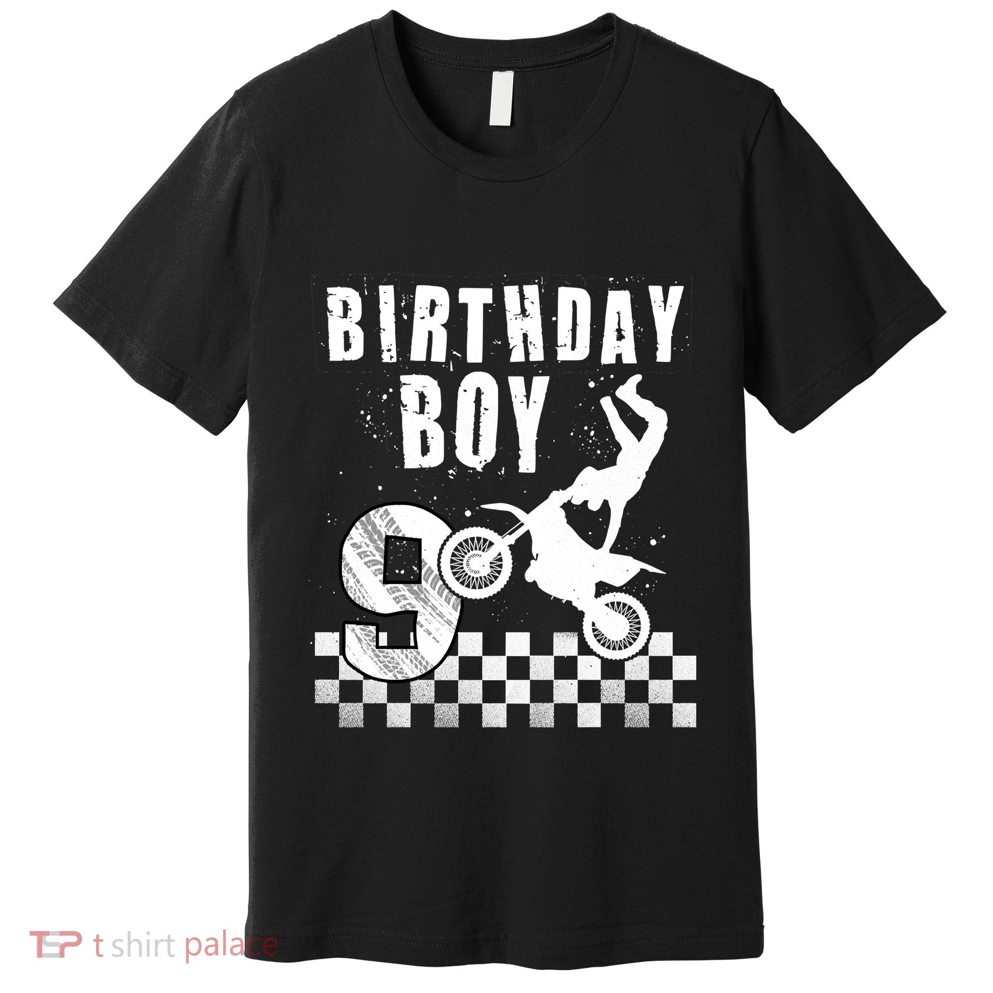 9 Year Old Birthday Motorcycle Dirt Bike 9th Bday Premium T-Shirt