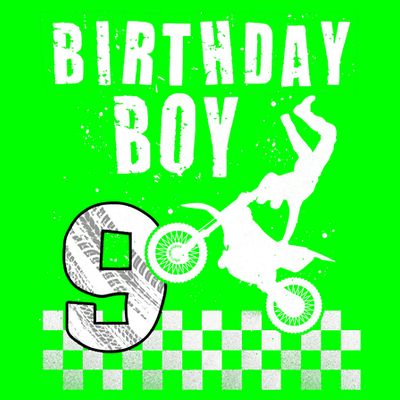9 Year Old Birthday Motorcycle Dirt Bike 9th Bday T-Shirt
