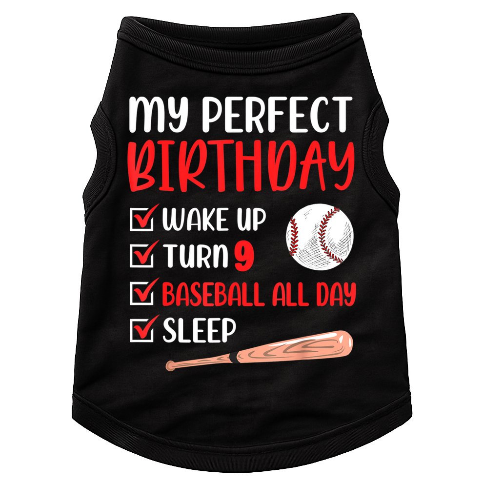 9 Year Old Baseball Birthday Party 9th Boy Nine Player Doggie Tank