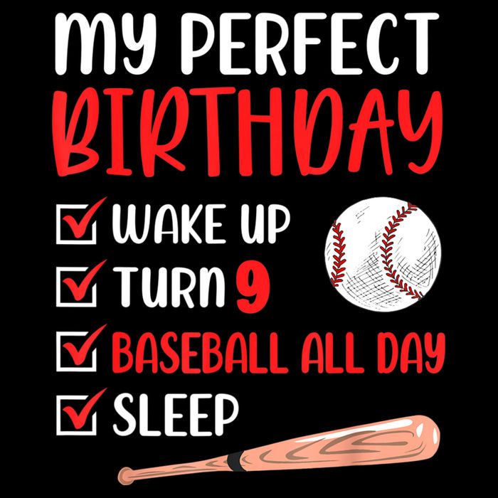 9 Year Old Baseball Birthday Party 9th Boy Nine Player Cooling Performance Crew T-Shirt