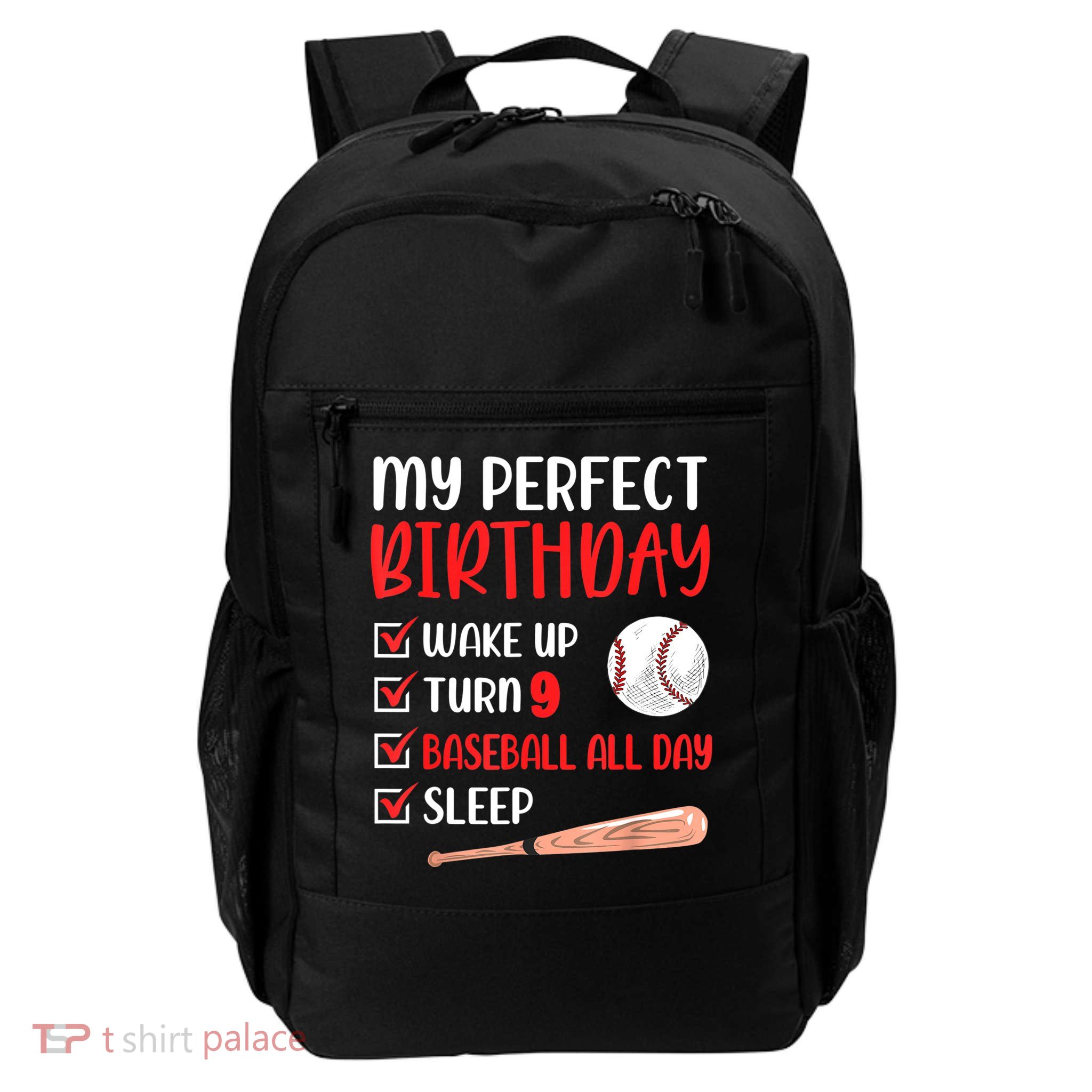9 Year Old Baseball Birthday Party 9th Boy Nine Player Backpack