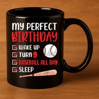 9 Year Old Baseball Birthday Party 9th Boy Nine Player 11oz C Handle Ceramic Mug