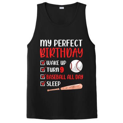 9 Year Old Baseball Birthday Party 9th Boy Nine Player PosiCharge Competitor Tank