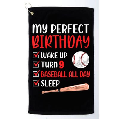 9 Year Old Baseball Birthday Party 9th Boy Nine Player Golf Towel