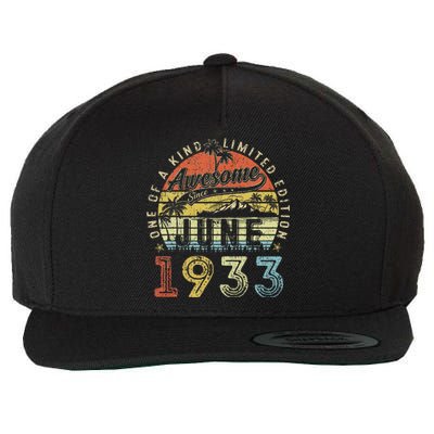 90 Year Old Awesome Since June 1933 90th Birthday (1) Wool Snapback Cap