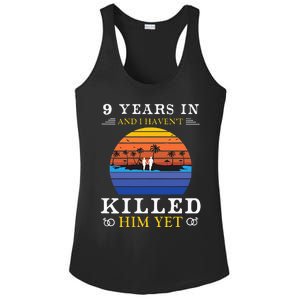 9 Years Wedding Anniversary Gift Idea For Her Funny Wife Ladies PosiCharge Competitor Racerback Tank