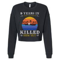 9 Years Wedding Anniversary Gift Idea For Her Funny Wife Cropped Pullover Crew