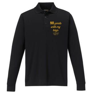 98 Yards With My Boy Performance Long Sleeve Polo