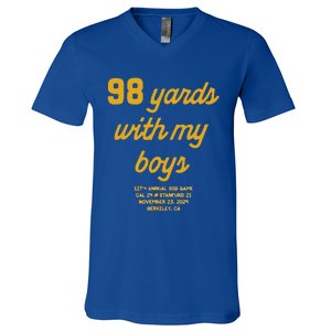 98 Yards With My Boy V-Neck T-Shirt