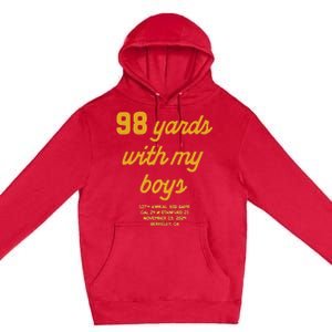 98 Yards With My Boy Premium Pullover Hoodie