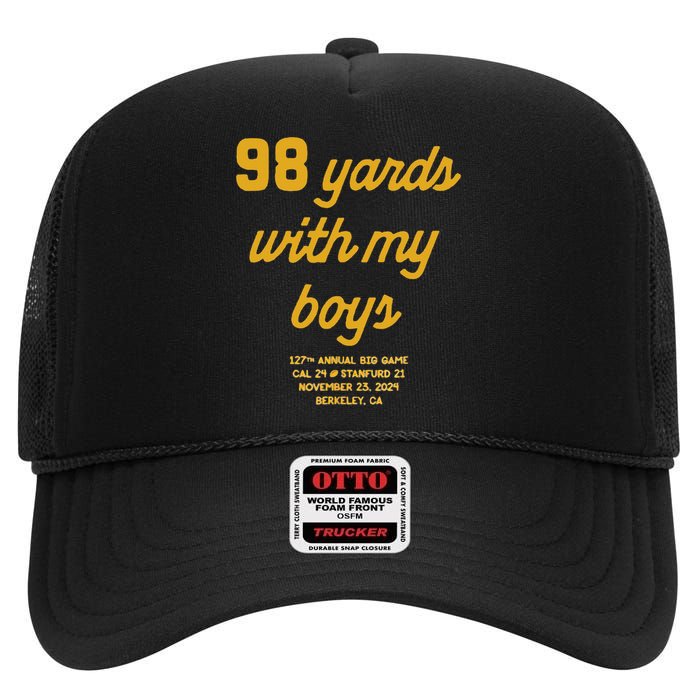 98 Yards With My High Crown Mesh Back Trucker Hat