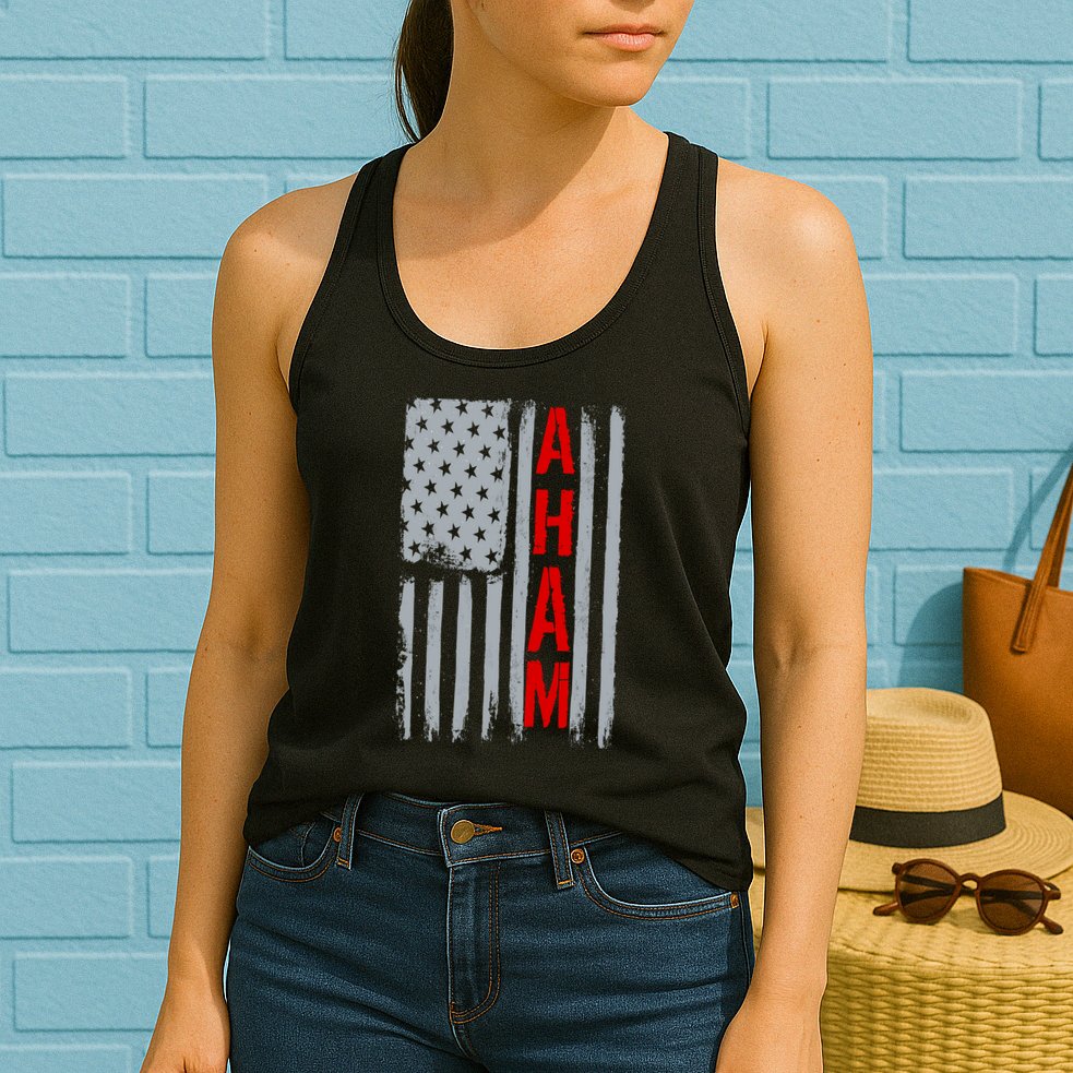 A. Ham Hamilton USA Vintage Flag Womens Tank Top