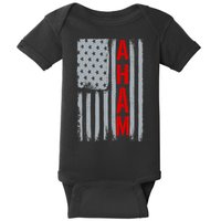 A. Ham Hamilton USA Vintage Flag Baby Bodysuit