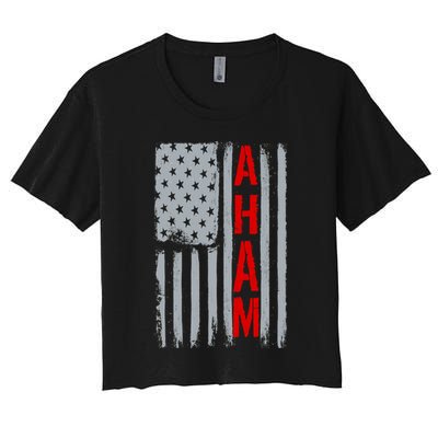 A. Ham Hamilton USA Vintage Flag Crop Top