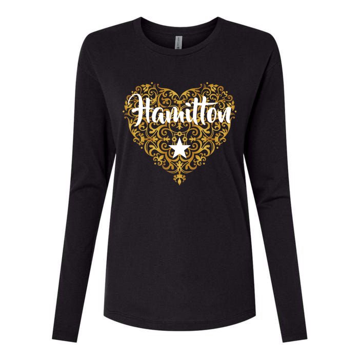 A. Hamilton Golden Heart Womens Cotton Relaxed Long Sleeve T-Shirt