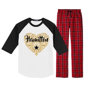 A. Hamilton Golden Heart Raglan Sleeve Pajama Set