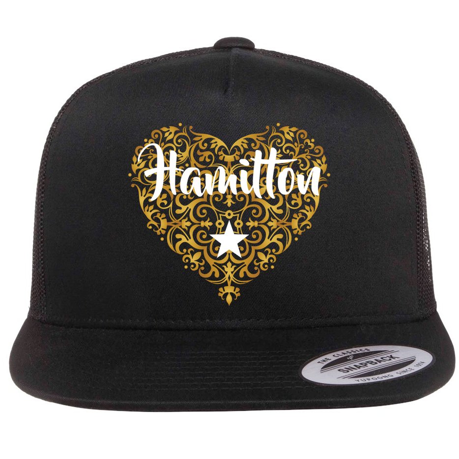 A. Hamilton Golden Heart Flat Bill Trucker Hat