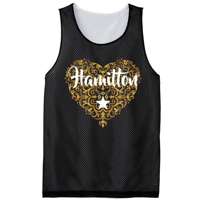 A. Hamilton Golden Heart Mesh Reversible Basketball Jersey Tank