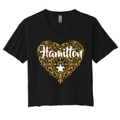 A. Hamilton Golden Heart Women's Crop Top Tee