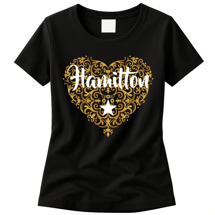 A. Hamilton Golden Heart Womens T-Shirt