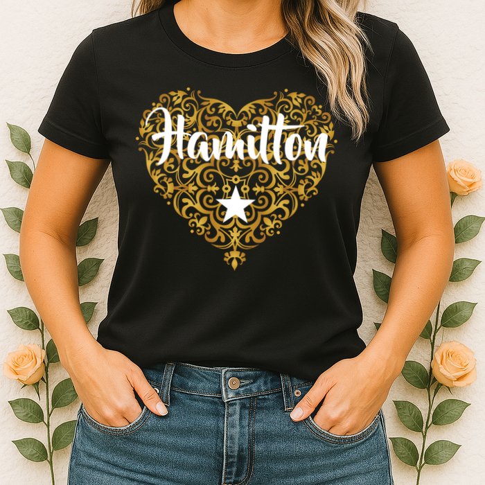 A. Hamilton Golden Heart Womens T-Shirt