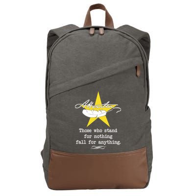 A. Hamilton Those Who Stand For Nothing Fall For Anything Cotton Canvas Backpack