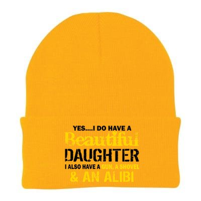 A Beautiful Daughter Also Have A Gun Shovel Alibi Knit Cap Winter Beanie