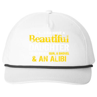 A Beautiful Daughter Also Have A Gun Shovel Alibi Snapback Five-Panel Rope Hat