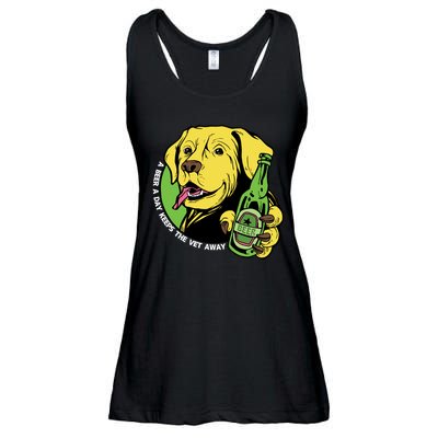 A Beer A Day Keeps The Vet Away Dog Ladies Essential Flowy Tank