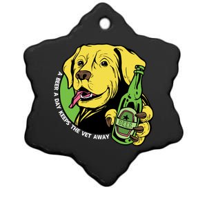 A Beer A Day Keeps The Vet Away Dog Ceramic Star Ornament