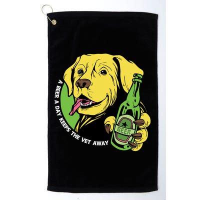 A Beer A Day Keeps The Vet Away Dog Golf Towel