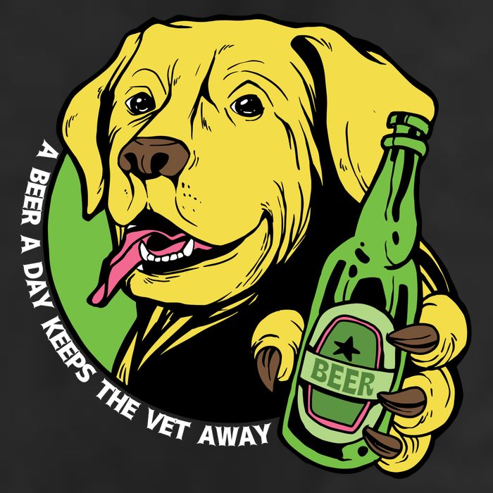 A Beer A Day Keeps The Vet Away Dog Golf Towel