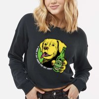 A Beer A Day Keeps The Vet Away Dog Cropped Pullover Crew