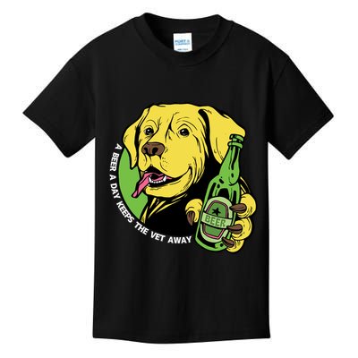 A Beer A Day Keeps The Vet Away Dog Kids T-Shirt