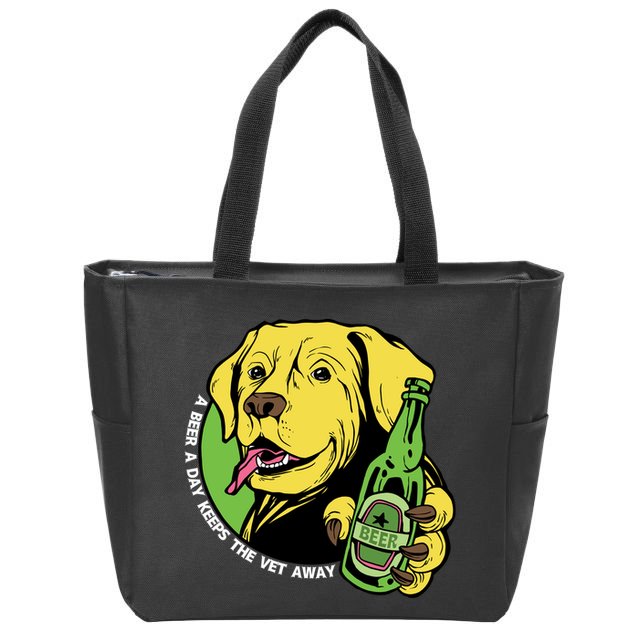 A Beer A Day Keeps The Vet Away Dog Zip Tote Bag
