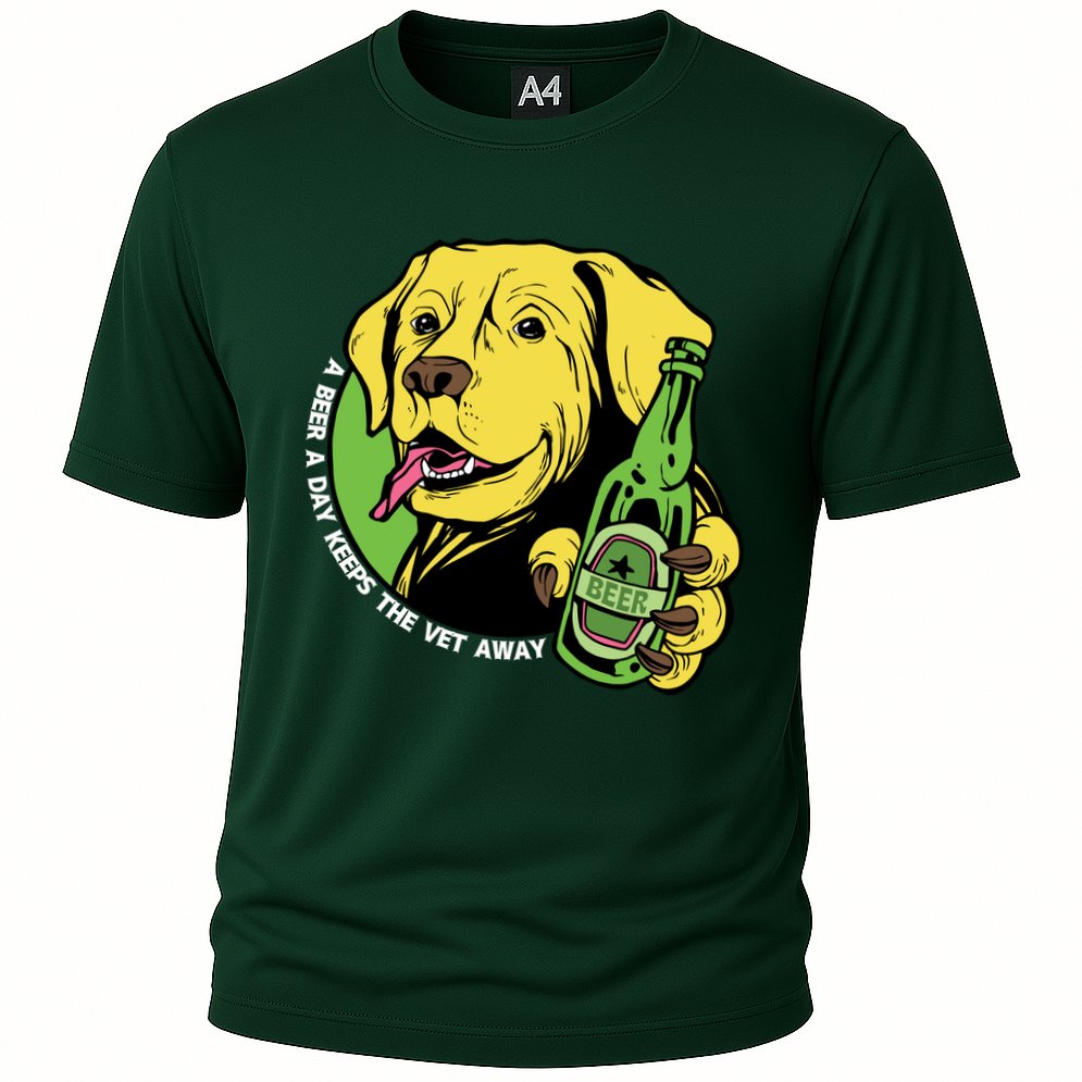 A Beer A Day Keeps The Vet Away Dog Cooling Performance Crew T-Shirt
