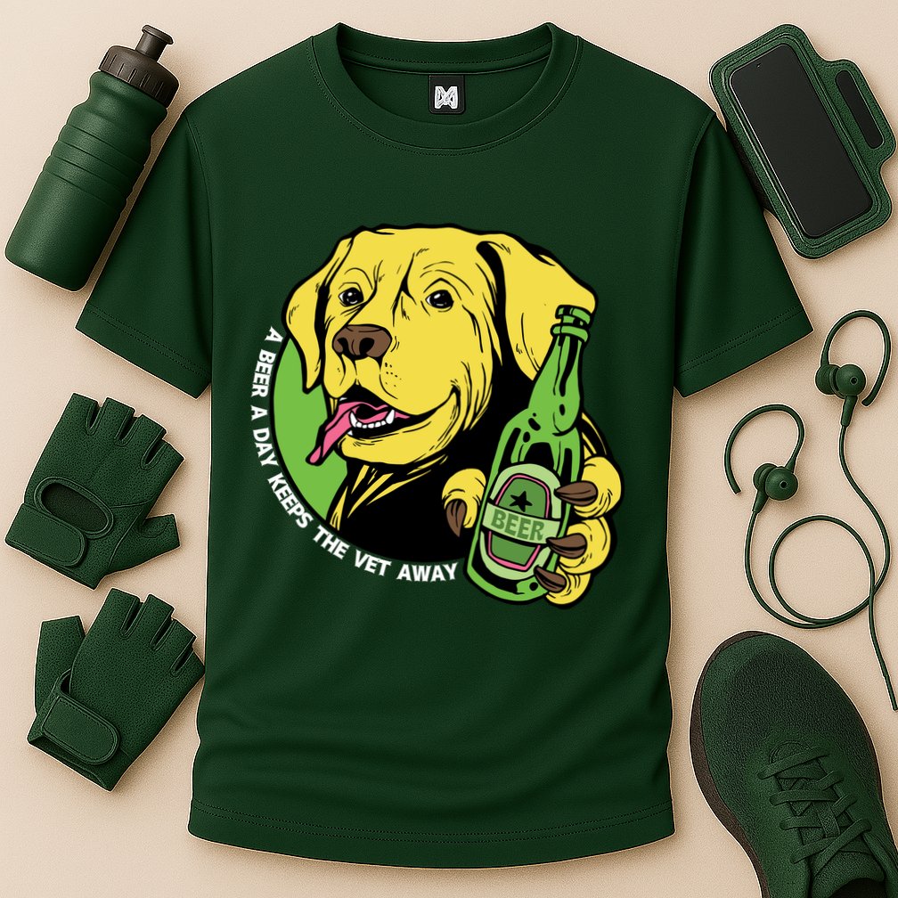 A Beer A Day Keeps The Vet Away Dog Cooling Performance Crew T-Shirt