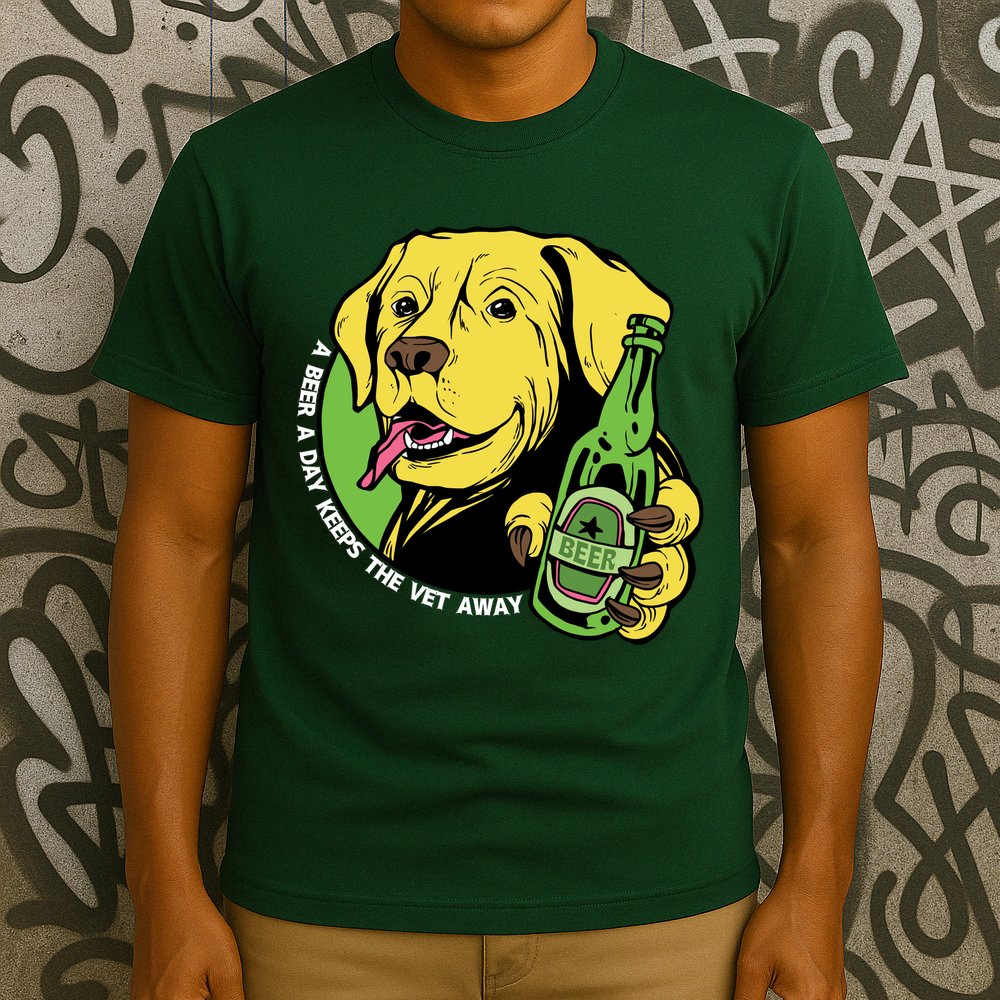 A Beer A Day Keeps The Vet Away Dog T-Shirt