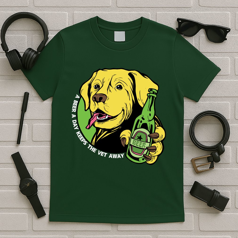 A Beer A Day Keeps The Vet Away Dog T-Shirt